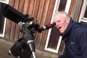 Observing the partial solar eclipse in Tiverton Pannier Market